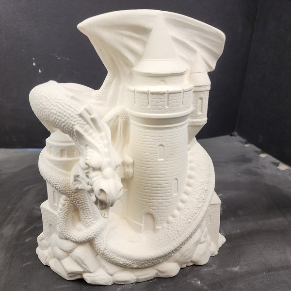 Upainted Ceramic Bisque, Large Fall Dragon