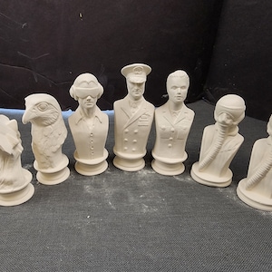 Unpainted Ceramic Bisque- Airforce Chess Set-PIECES ONLY