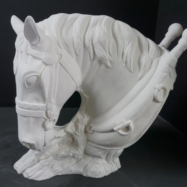 Unpainted Ceramic Bisque, Horse Head