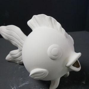 Unpainted Ceramic Bisque, Large Goldfish