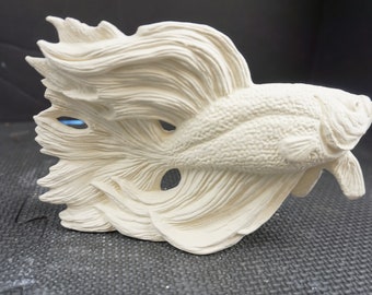 Unpainted Ceramic Bisque, Siamese Fighting Fish