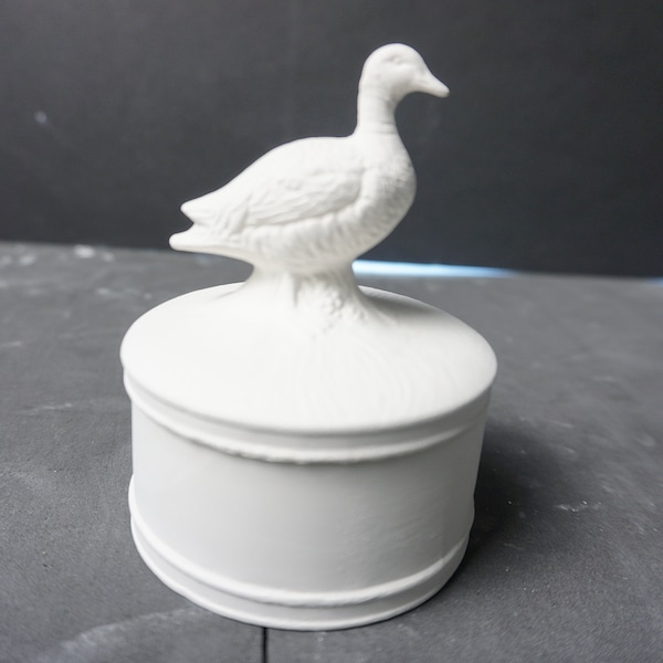 Unpainted Ceramic Bisque, Duck Container