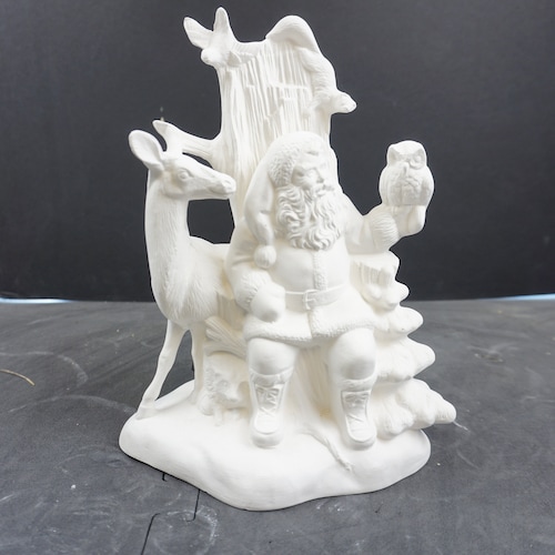 Unpainted Ceramic Bisque, Santa in Forest