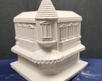 Unpainted Ceramic Bisque, Corner Store