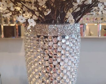 Silver diamond stickers Glass Flowers. Flowers not included.