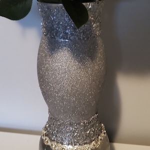 Silver Crushed Flower Vase