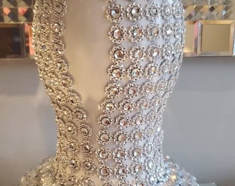 Large White&Silver Flower Vase. Do not fill with water