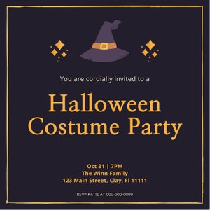 Halloween Digital Download Party Invitation