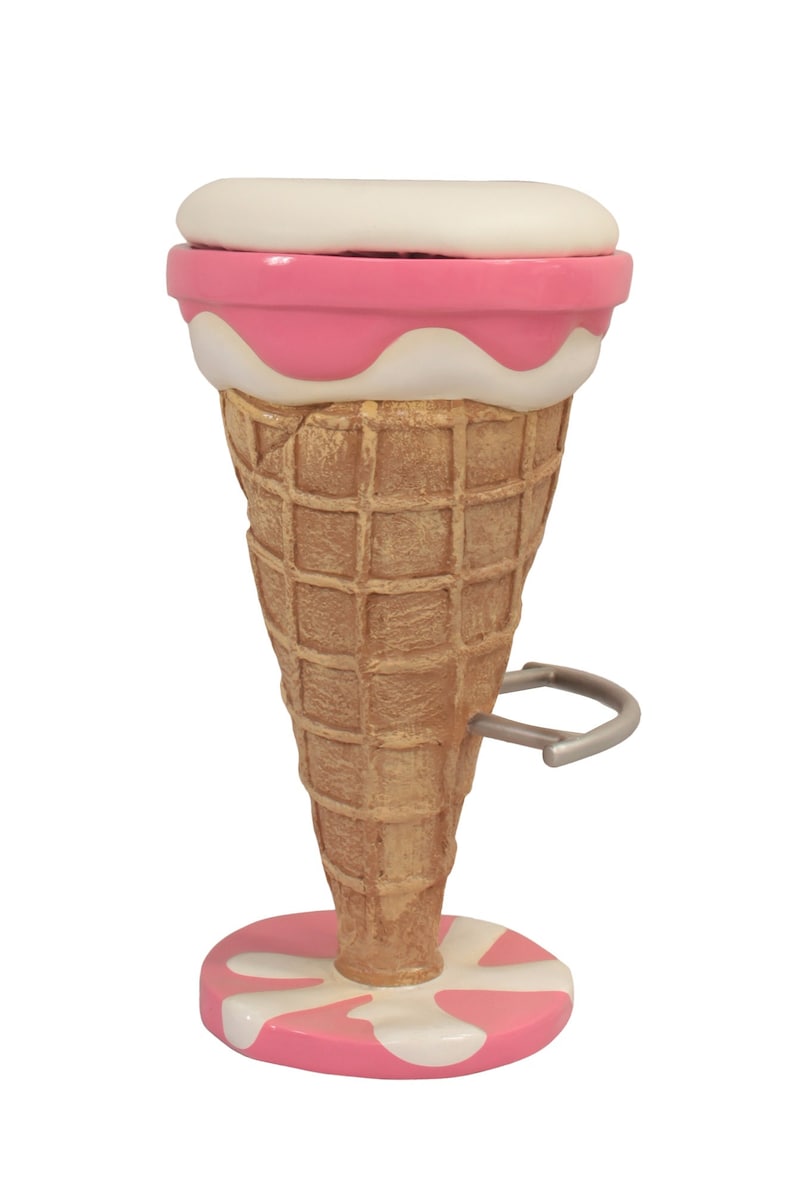 Ice Cream Bar Stool Strawberry & Vanilla Ice Cream Shop Furniture Ice