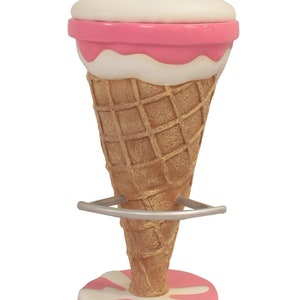 Tabouret de bar crème glacée Mobilier de magasin de crème glacée fraise et vanille - Chaise de crème glacée avec coussin en cuir vanille
