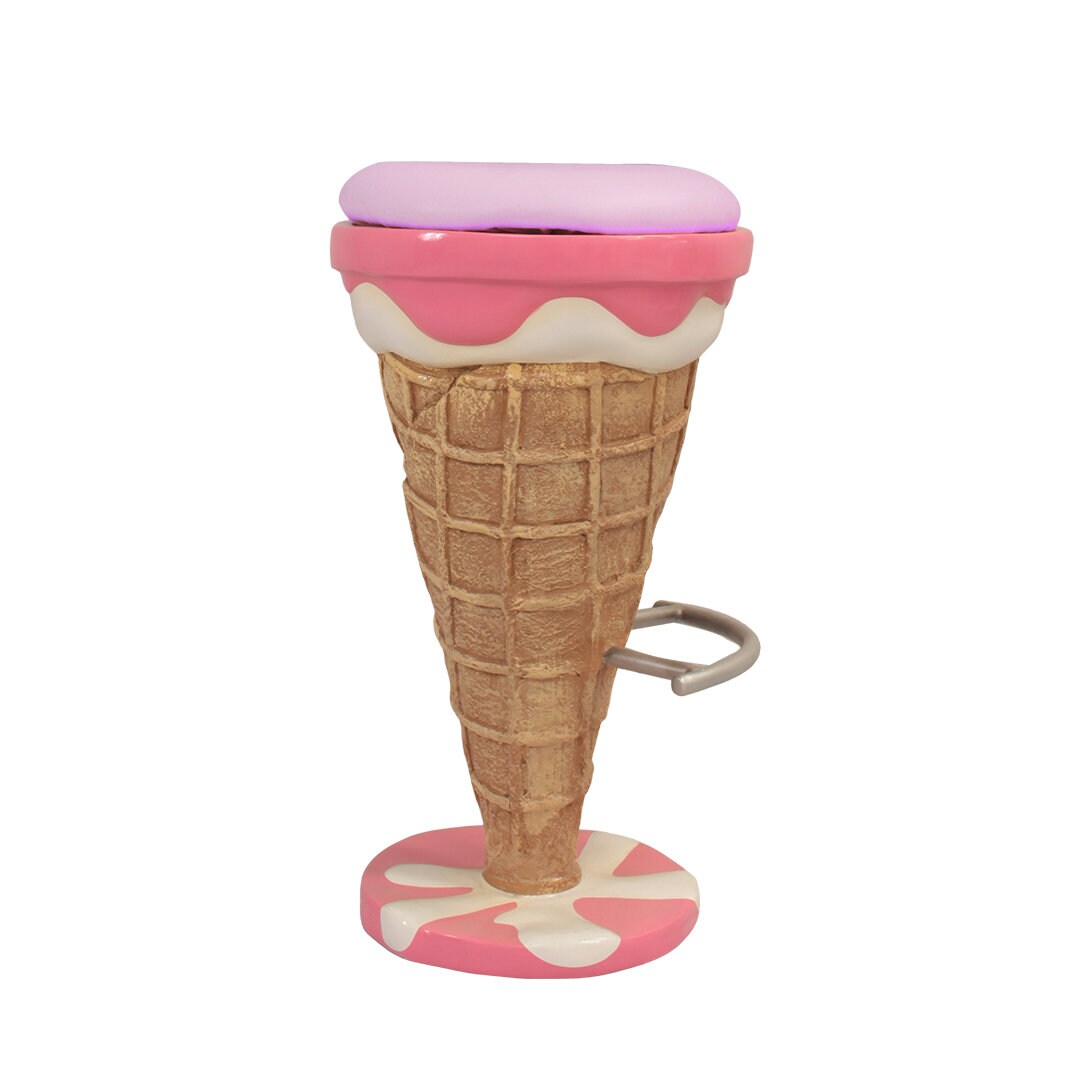 Ice Cream Bar Stool Strawberry & Vanilla Ice Cream Shop Furniture Ice