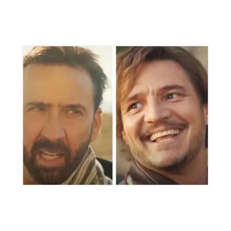 Pedro Pascal Nick Cage Meme Horizontal Matte Poster 24x18 Etsy