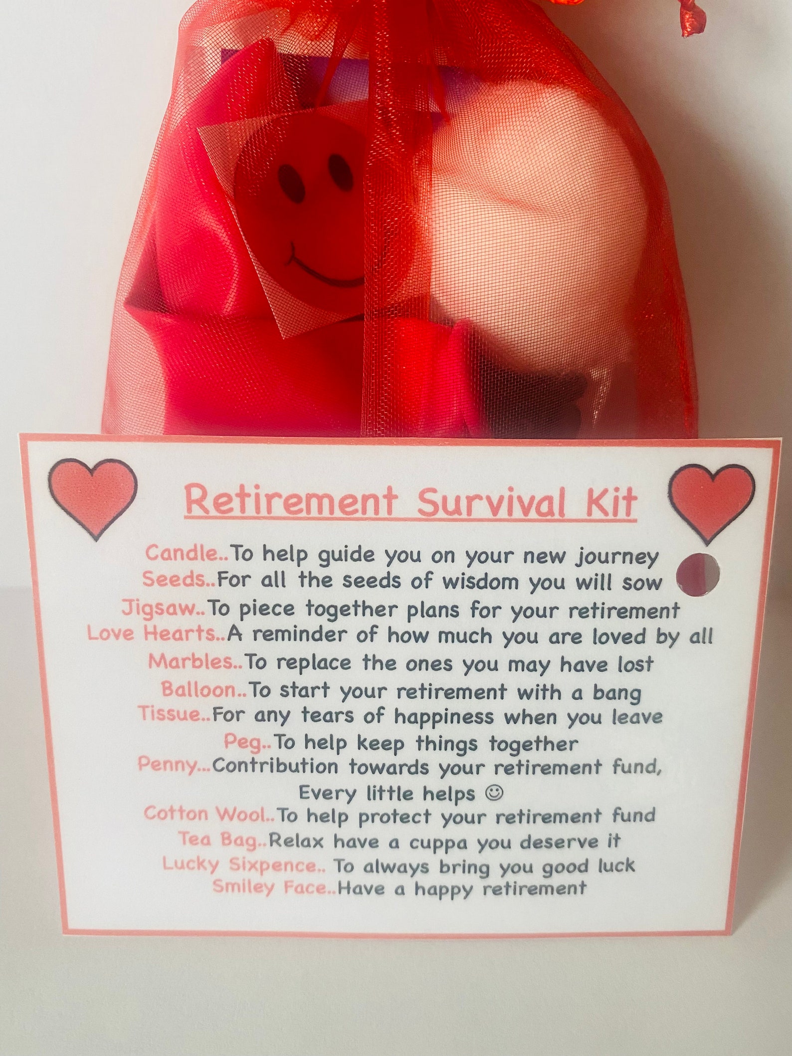 Retirement Survival Kit Keepsake Work Leaving Gift Etsy UK