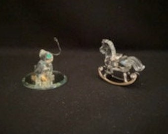 Magnificant Vintage Crystal set-Frog and Rocking Horse