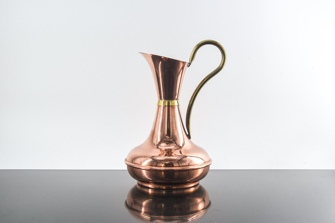 Vintage Copper Jug With Brass Handle Old Hand Made Metal Work Jug ...