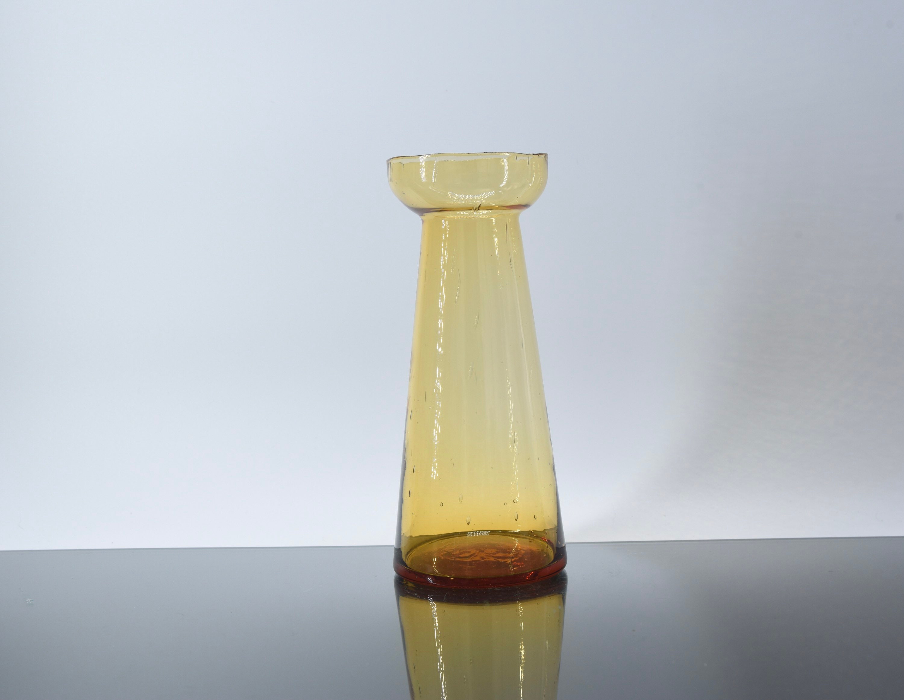 Opennecked hyacinth vase in glazed earth Boho Folk Art and chic