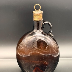 Antique Amber Glass Flagon