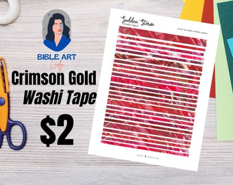 Crimson Gold Faux Washi Tape