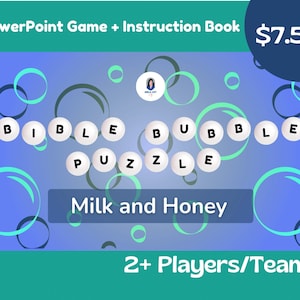 Milk and Honey  - Bible Bubble Puzzle (2+ players or teams) PowerPoint Game