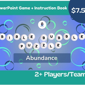 Abundance - Bible Bubble Puzzle (2+ players or teams) PowerPoint Game