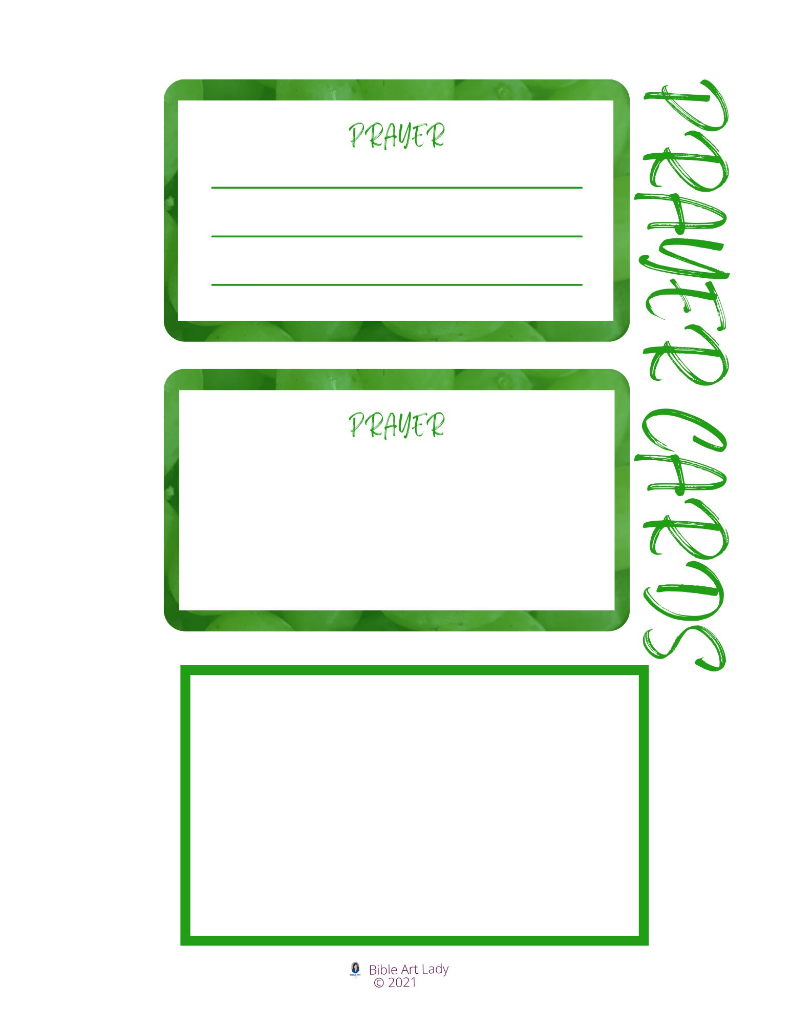 Blank Prayer Cards (green) Printable - Etsy