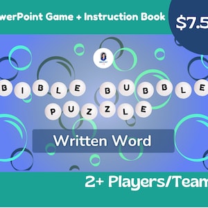 Written Word  - Bible Bubble Puzzle (2+ players or teams) PowerPoint Game