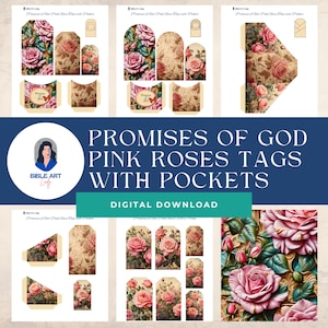 Promises of God Pink Roses Schmuckanhänger mit Taschen