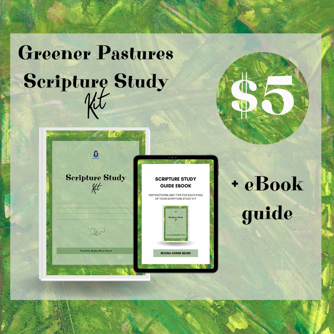 Blanck Scripture Blank Scripture Study Kit With Ebook Guide - Greener Pastures - Etsy
