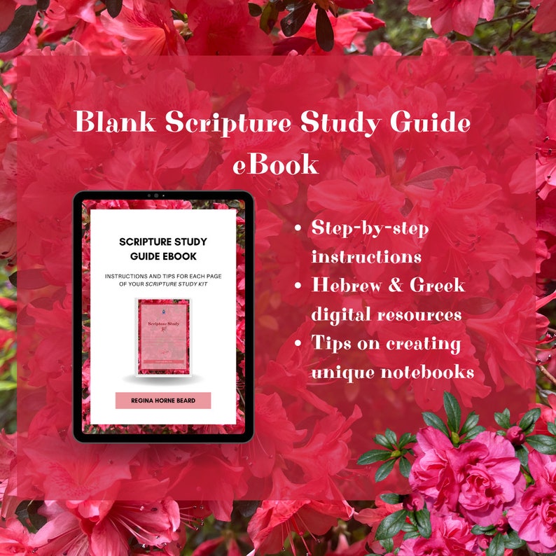 Blanke Scripture Page Blank Scripture Study Kit With Ebook Guide - Red Azaleas - Etsy