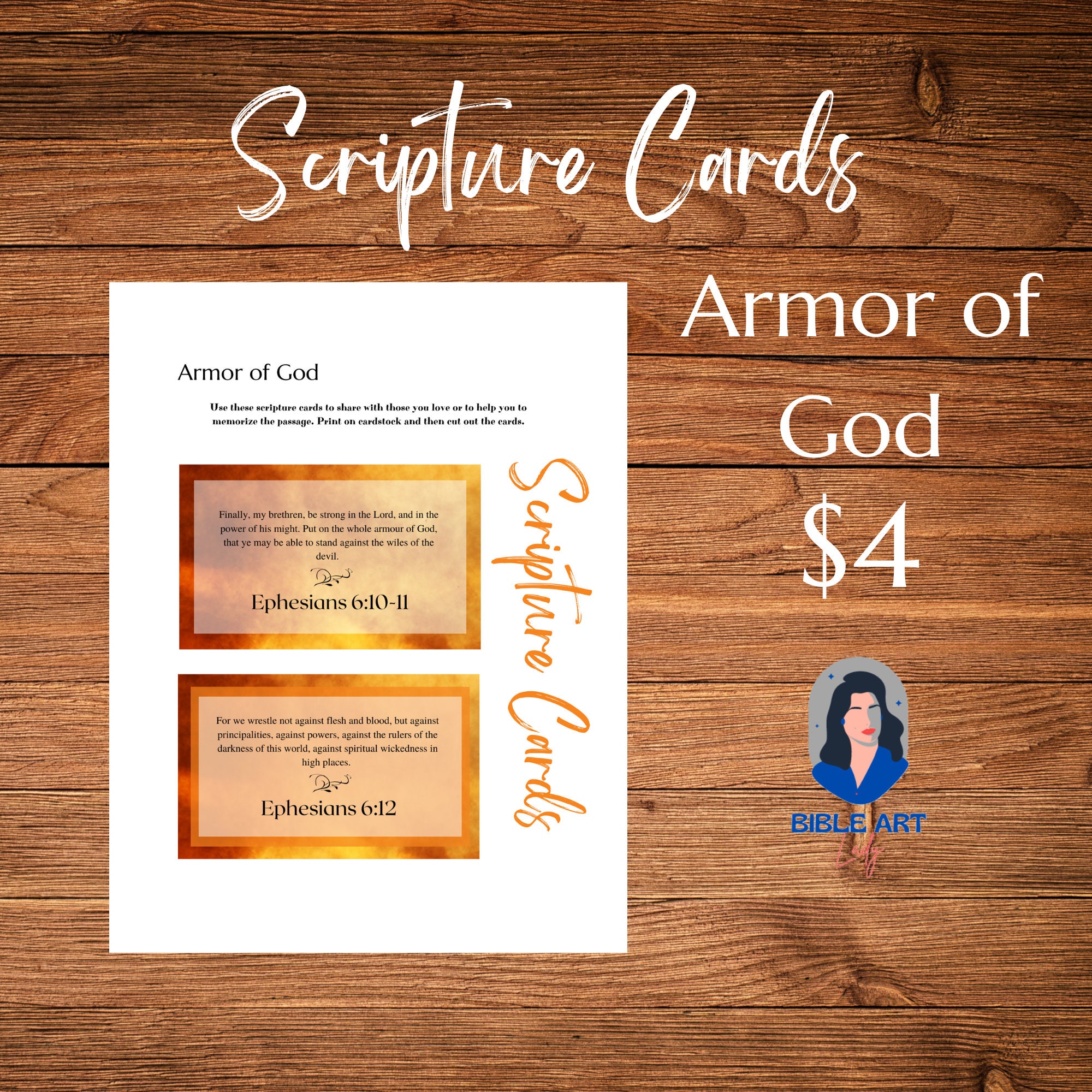 Armor of God Scripture Cards ephesians 61020 KJV Etsy