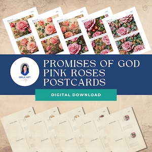 Verheißungen Gottes Rosa Rosen Postkarten für Journaling