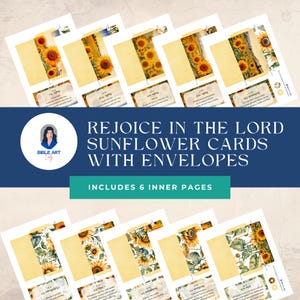 Rejoice in the Lord Zonnebloem Tekstkaarten met enveloppen