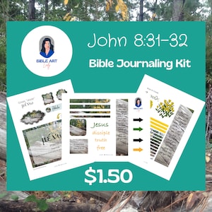 John 8:31-32 Bible journaling stickers and washi tape