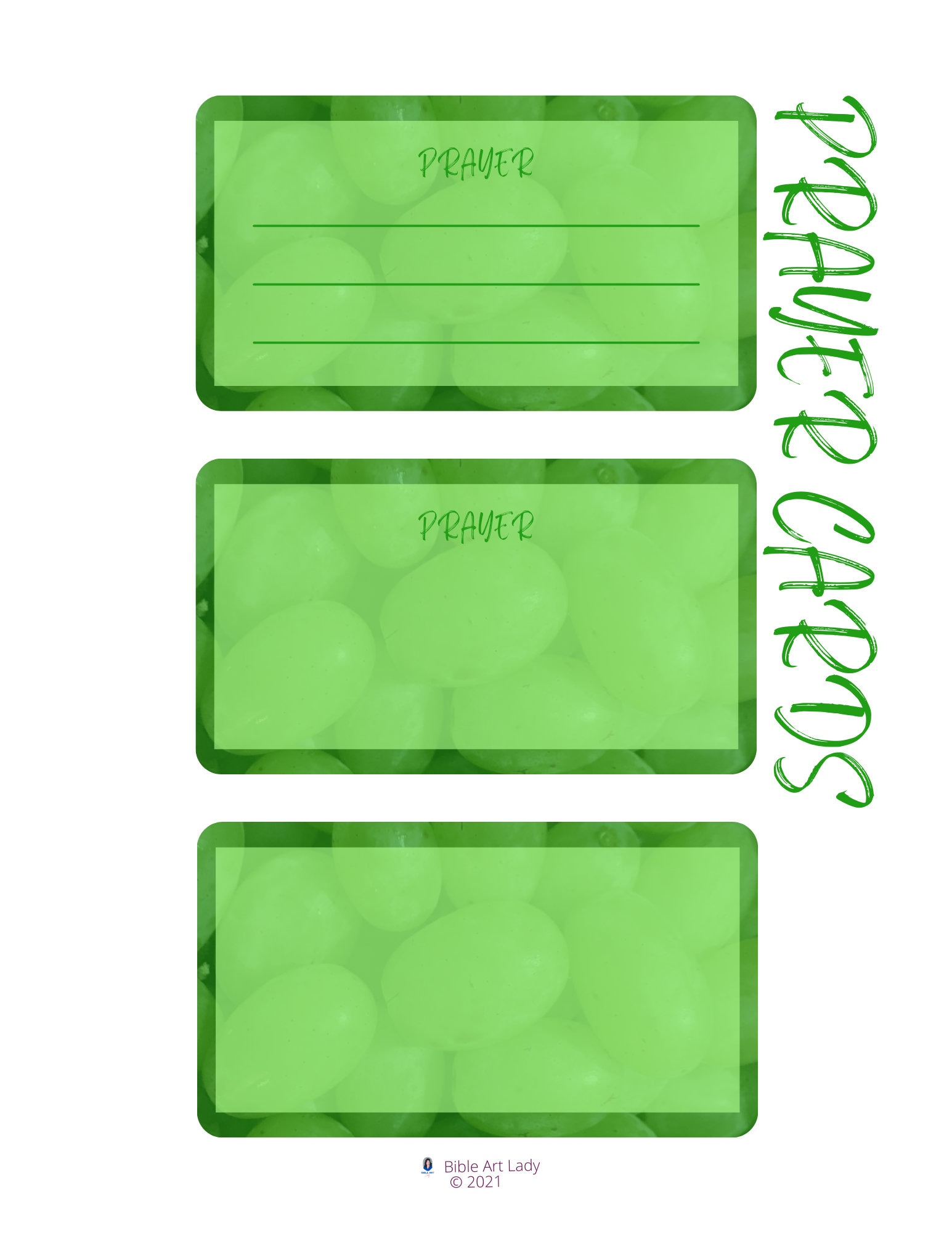 Blank Prayer Cards (green) Printable - Etsy
