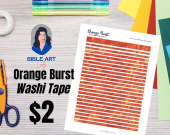 Orange Burst Faux Washi Tape