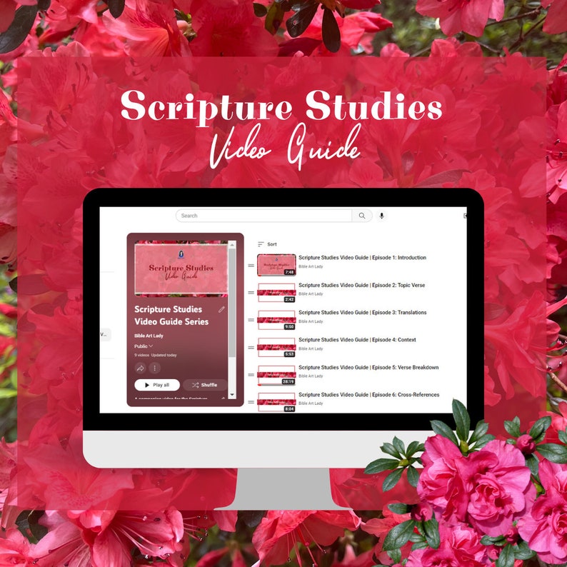 Blanck Scripture Blank Scripture Study Kit With Ebook Guide - Red Azaleas - Etsy