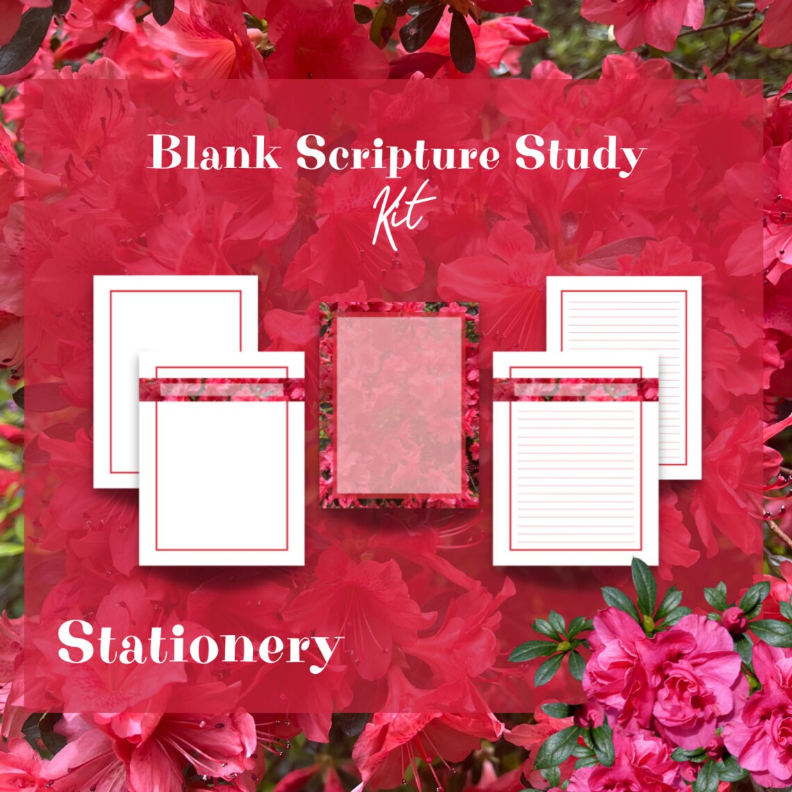 Blank Scripture Study Kit With Ebook Guide Red Azaleas - Etsy