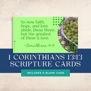 1 Corinthians 13:13 (KJV) Scripture Cards (green) printable
