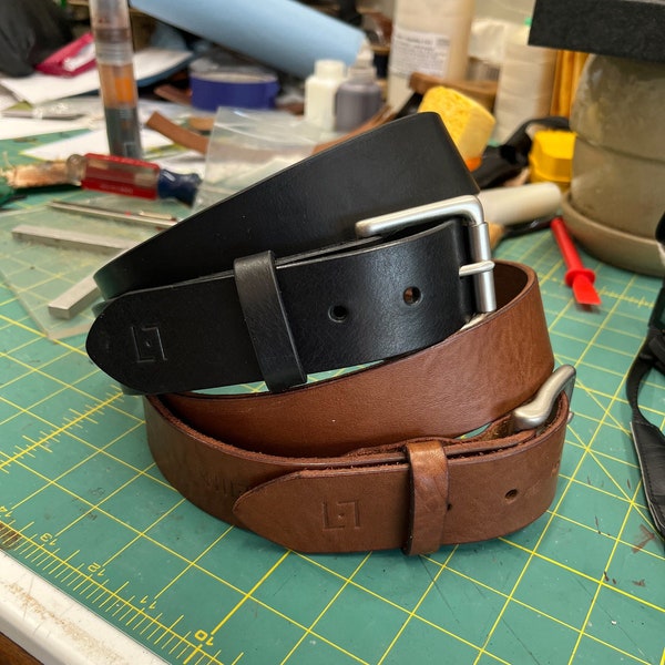 Full Grain Leather Belts, Italian Leather Belt, Wickett and Craig Belt, 1.5" Leather Belt,