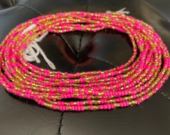 Ghana waist beads/ women waist beads/ African waist beads/ waist beads/ tie on waist beads/ up 50 inches long.