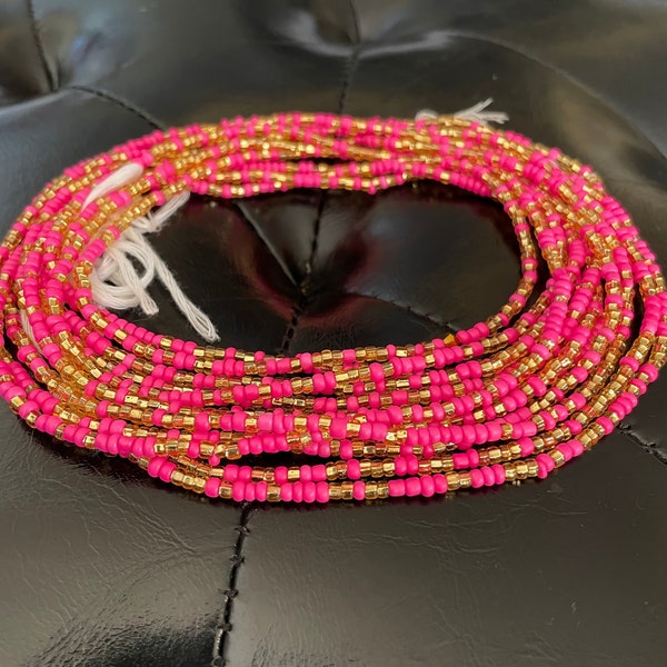 Ghana waist beads/ women waist beads/ African waist beads/ waist beads/ tie on waist beads/ up 50 inches long.