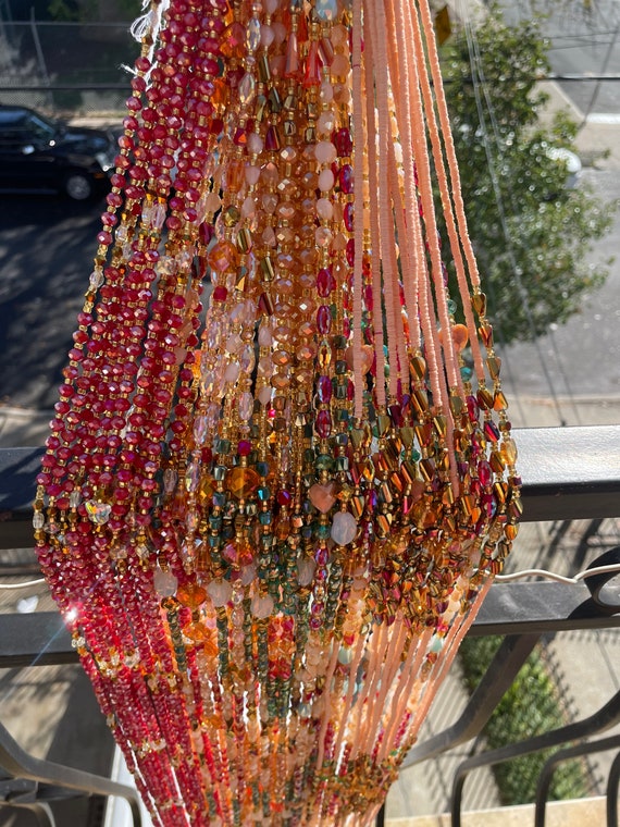 Pink Waist Beads Tie On Waist Beads Belly Beads Waist Beads For Weight Loss African Waist Beads