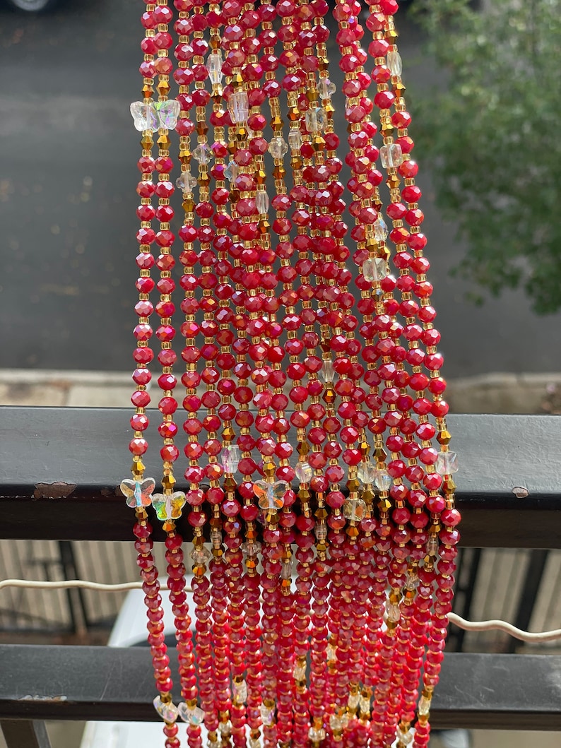 Beads Railing Tie on Crystal Waist Beads - 46 Inch - Etsy