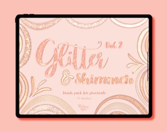 Glitter & Shimmer Procreate brush set/bundle | 25 brushes | digital lettering | shimmer/glow brushes | 2 Colour Duo Brushes