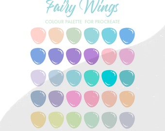 Fairy Wings Color Palette for Procreate | 30 colours/swatches | iPad lettering, illustration, procreate tool, digital art
