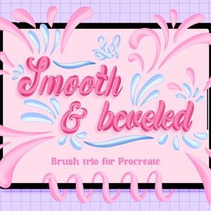 3D Smooth Beveled Brushes for Procreate | 3 Brushes | Di-colour | 3D Procreate Brushes