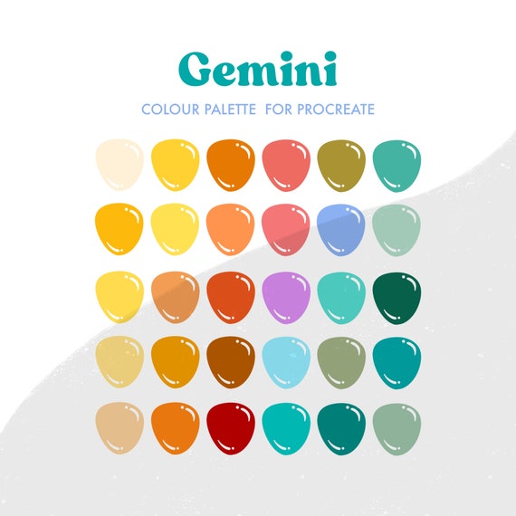 Gemini Zodiac Sign Colour Palette for Procreate 30 Etsy