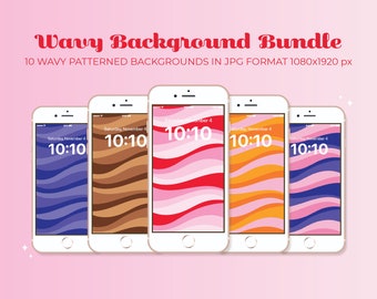 Wavy Patterned Backgrounds | Pink, Red, Green, Purple, Orange, Blue, Brown, B&W | digital assets, backgrounds/wallpaper, iPhone backgrounds