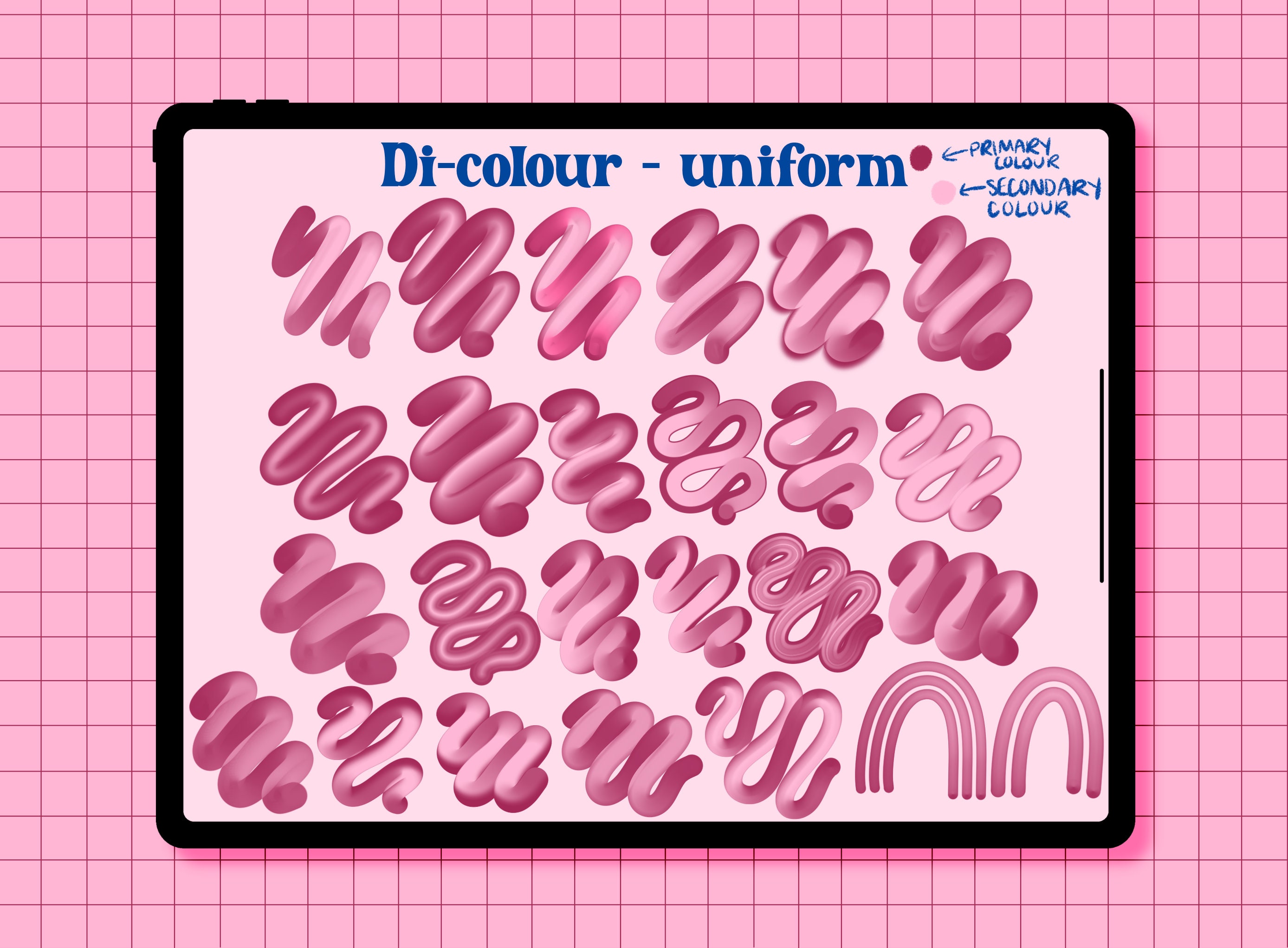 3D Brushes for Procreate | 96 Brushes | Di-colour | Brush Bundle | 3D ...