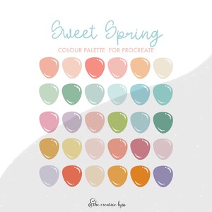 Sweet Spring Colour Palette for Procreate | 30 colours/swatches